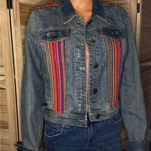 Hot Kiss Denim Jacket with Script Detail